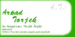 arpad torjek business card